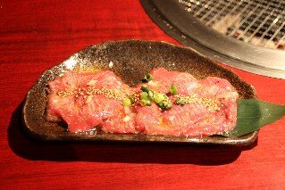 Beef tongue at Yaki Niku Restaurant Tokyo