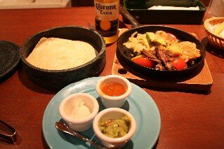 Fajitas at El Torito Mexican Restaurant Tokyo
