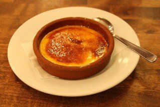 Creme brulee dessert at Espana Spanish Restaurant Tokyo