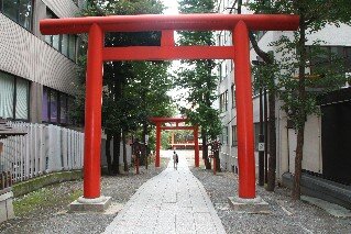 Shinto gates for Hanazono Shrine