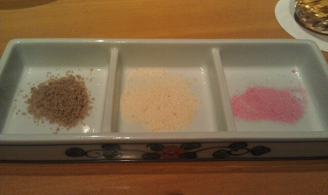 3 types of salt for the Tempura