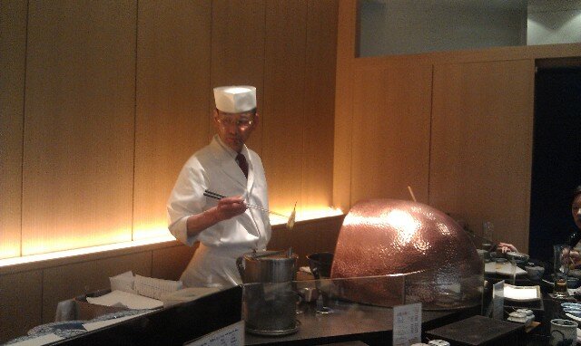 Tempura chef at Shun Tempura Restaurant Tokyo