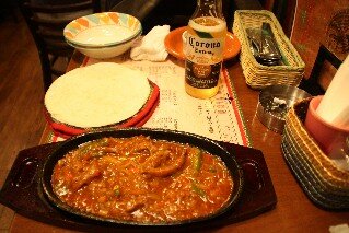 Fajitas at Sol Mexican Restaurant Nishi-Shinjuku Tokyo