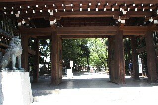 Side entrance gates to Yasukuni Shrine Tokyo