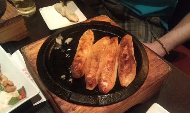 Pan fried dumplings at Zuien Bekkan Chinese Restaurant Chiyoda Tokyo