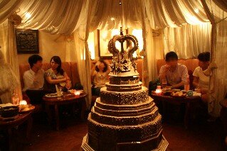 Intimate dining tent upstairs at Bali Lax Indonesian Restaurant