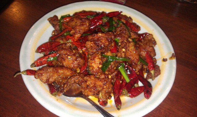 Sichuan spicy chicken at Chinese Cafe Eight Tokyo