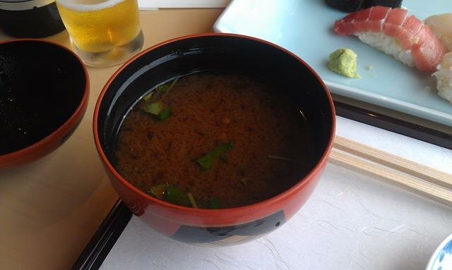 miso soup at Horikawa Japanese Restaurant