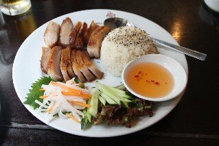 Grilled pork and rice at Huong Viet Vietnamese Restaurant