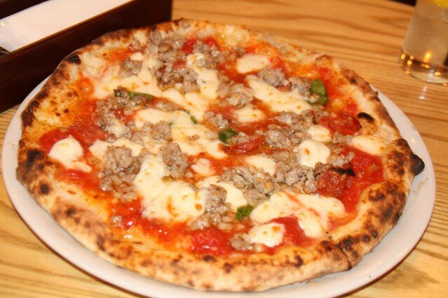 Sausage and spicy pepporini pizza at Il Ritrovo Pizzeria
