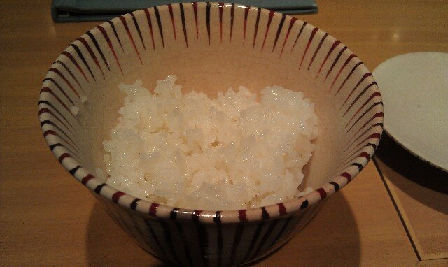 Rice served with the Tempura at Kakou Japanese Restaurant Tokyo