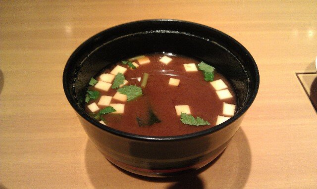 Miso soup at Kakou Japanese Restaurant Tokyo