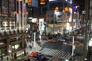 The view from Kimuraya French Restaurant over Ginza