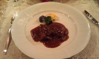 Beef stewed in red wine sauce main meal