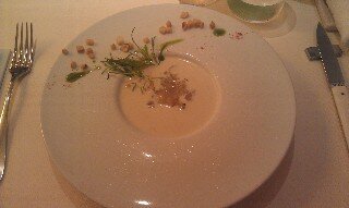 Soup entree at La Maison Courtine Frenchh Restaurant Tokyo