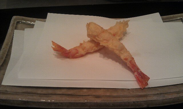 Prawn tempura at Shun Tempura Restaurant Tokyo