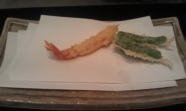 Prawn and vegetable tempura at Shun tempura Restaurant