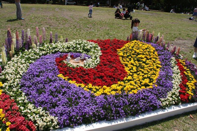 Flower arrangements at Yamashita Park Yokohama